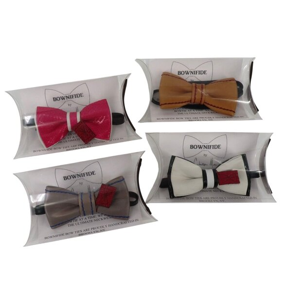 Bownifide by Christopher Martin Exotic Leather Bowtie Collection NEW One Size OS - Picture 1 of 11